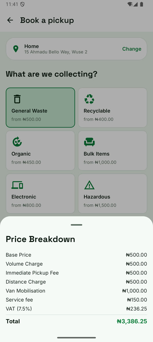 Transparent booking price breakdown